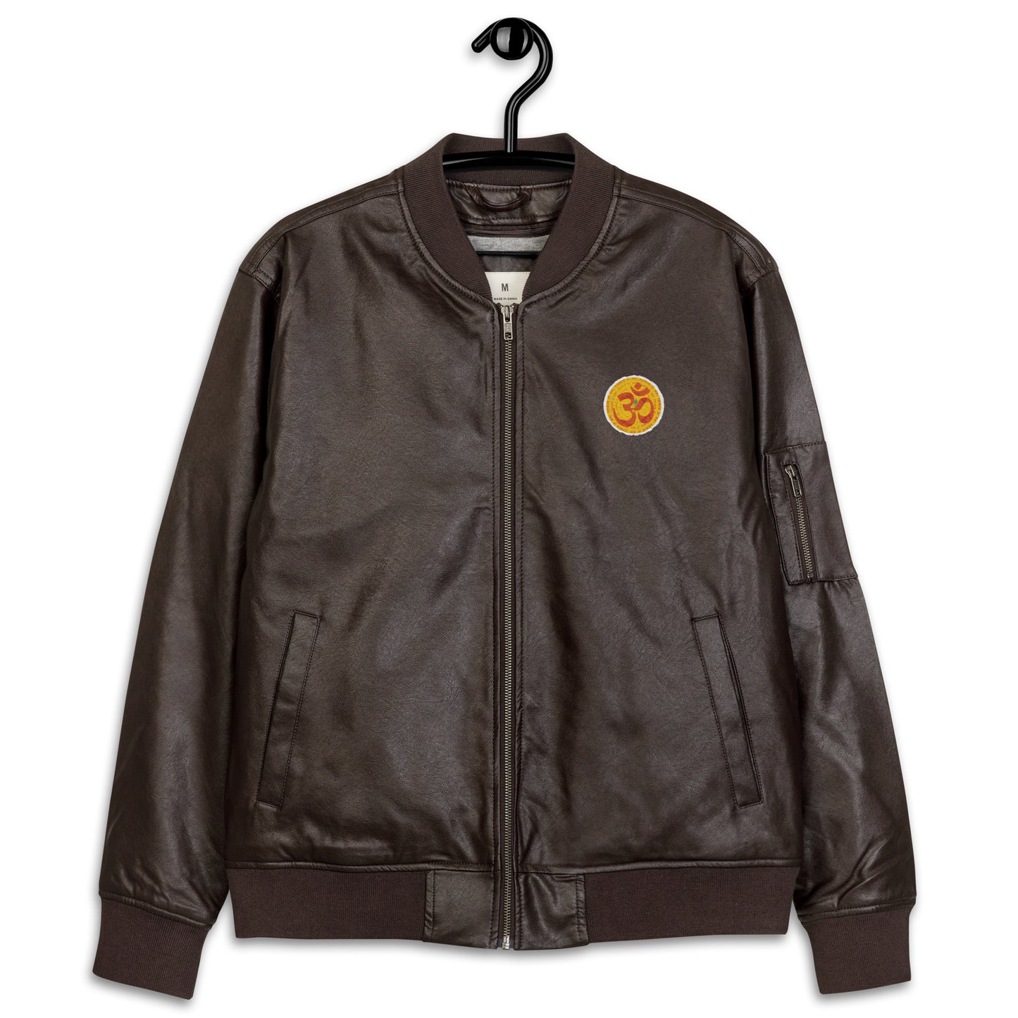 AUM Leather Bomber Jacket