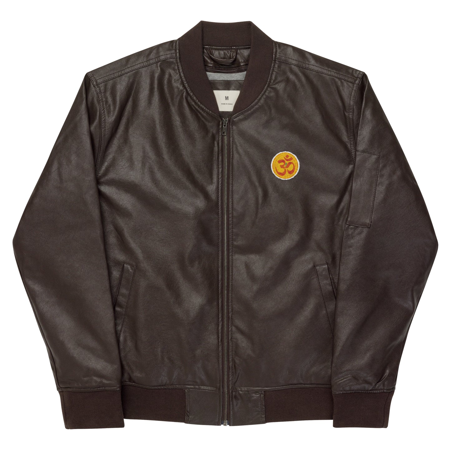 AUM Leather Bomber Jacket