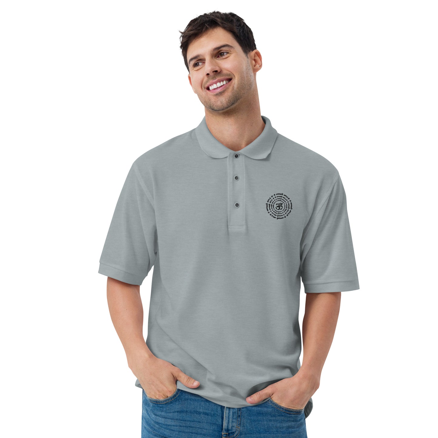 Men's Premium Polo - Aum Gam Ganapataye Namaha